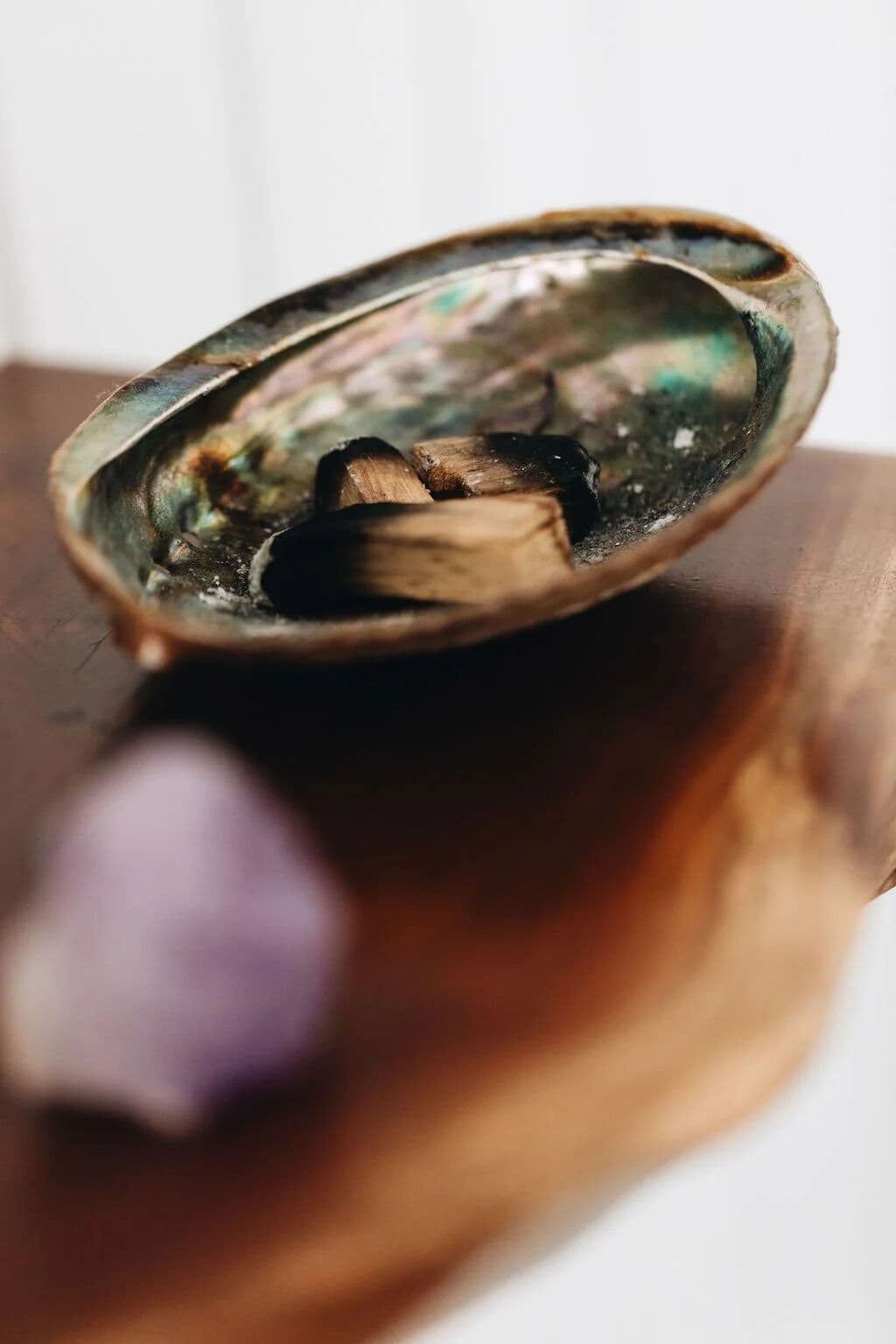 Abalone shell and amethyst